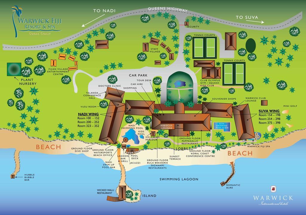 The Warwick Fiji Ξενοδοχείο Korolevu  Εξωτερικό φωτογραφία Map of the resort